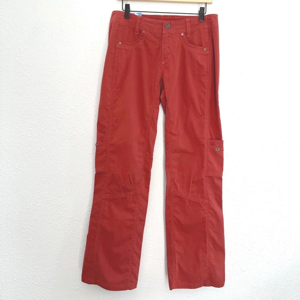 Kuhl Rydr Rise Pants Women 8 Red Cargo Hiking Outdoor Gorpcore NWT